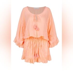 PRANELLA Dress L/XL Floral Lolly Kaftan Tassel Pleat Tiered Puff Balloon